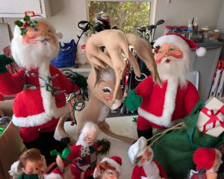 Loads of Annalee Christmas dolls