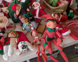 Loads of Annalee Christmas dolls