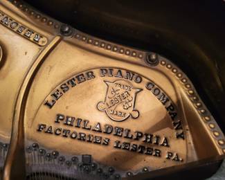 Lester Piano Co., Philadelphia, PA Mahogany Baby Grand Piano.
