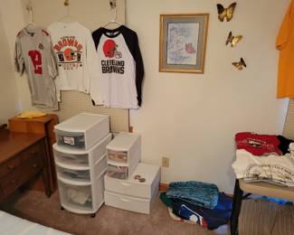 Vintage clothing, including Browns, Indians and ohio state items. Jeans and other men's wear.