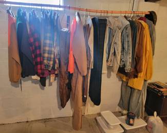 Vintage men's hunting and work clothing