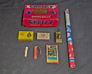 Vintage Cherry Smoke Balls, Roman Candle & More