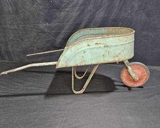 Vintage Child's Metal Wheelbarrow