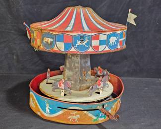 Vintage Wolverine Tin Litho Horse Carosel