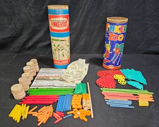 Vintage Original Tinkertoy Set & Tinker Zoo Set