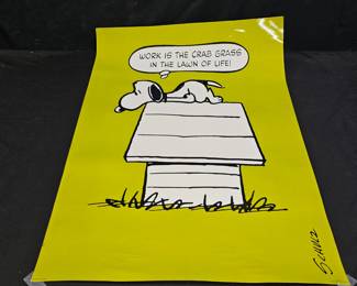 Snoopy "Work is the Crabgrass of Life" Poster