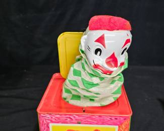 Vtg Whee-Lo, Jack-in-the-Box, & Tin Spinning Top