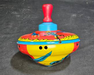 Vtg Whee-Lo, Jack-in-the-Box, & Tin Spinning Top