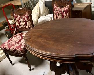 Newly Upholstered Eastlake Chairs
Antique Round Table