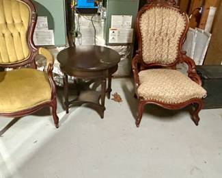 Vintage Chairs and Side Table