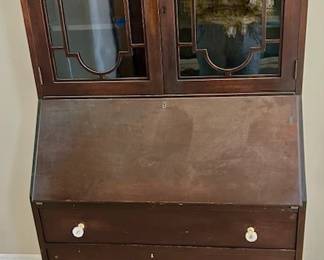 Vintage Drop Down Secretary with Display