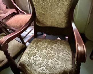 Antique Upholstered Arm Chair