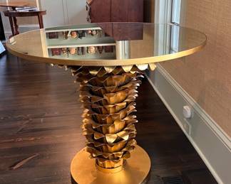 Athena Gold Leaf Mirror Top Table~ $495.00