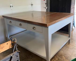 Custom Woods Products Copper Top Work Station Table~ $795.00