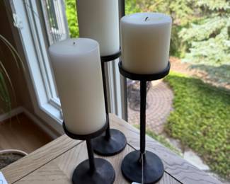 Pottery Barn Rustic Metal Candle Holders
