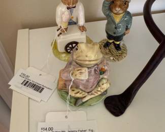 Royal Dutton Ice Cream Bunnykins, Beatrix Potter Mr Jeremy Fisher Figurine
