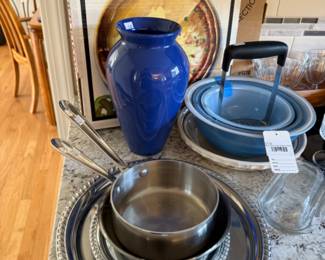 Blue Glass Pyrex Nesting Bowls