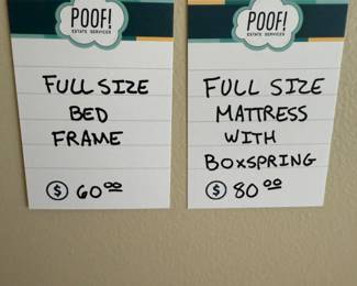 Full Size Bed Frame, Full Size Mattress with Boxspring