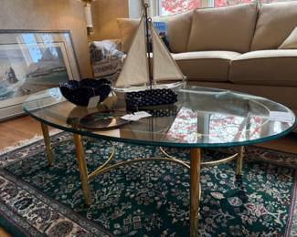 MCM Style Brass Coffee Table