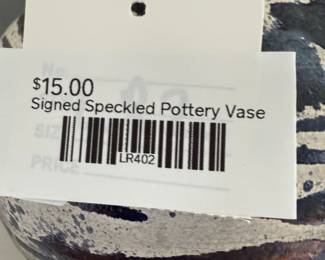 Signed Speckled Pottery Vase