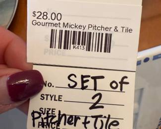 Gourmet Mickey Pitcher & Tile