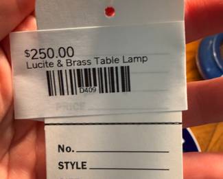 Lucite & Brass Table Lamp