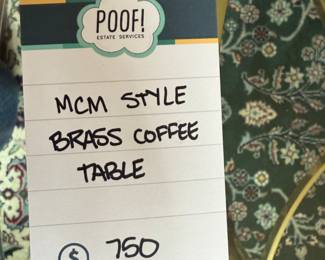MCM Style Brass Coffee Table