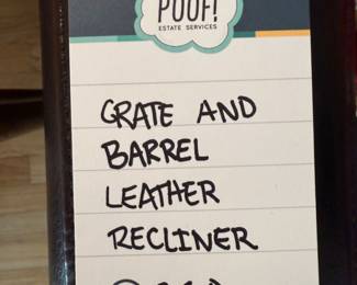 Crate and Barrel Leather Recliner