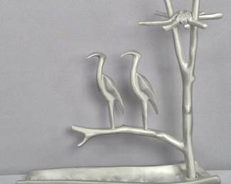 Handcrafted Herons on Aqueduct Metal Menorah