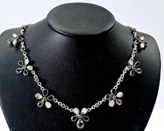 Nicky Butler Amethyst Moonstone Citrine Necklace