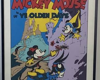 Mickey & Minnie Mouse Ye Olden Days Serigraph