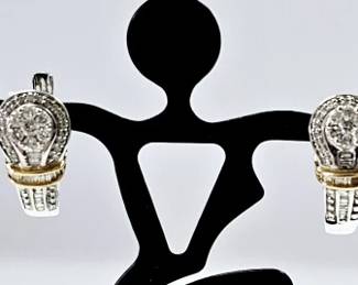14K Gold Natural Diamond Earrings .60 CTTW