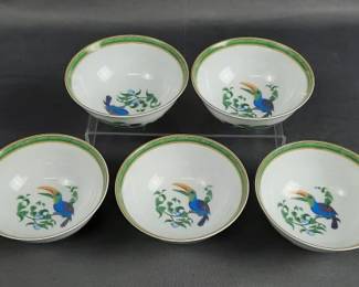 5 Hermes Toucans Rice Bowls