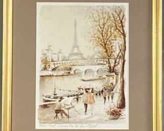Claude Ducollet Eiffel Tower Watercolor Painting