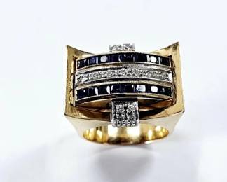 14K Rose Gold Flip Sapphire Ruby & Diamond Ring