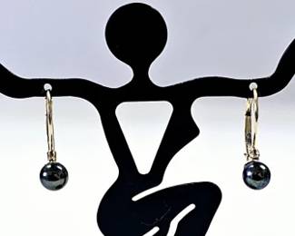 14K Yellow Gold Pearl & Diamond Accent Earrings