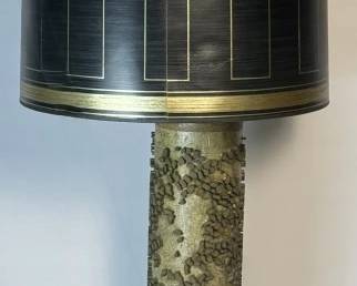 Vintage Mid Century Wallpaper Roller Lamp