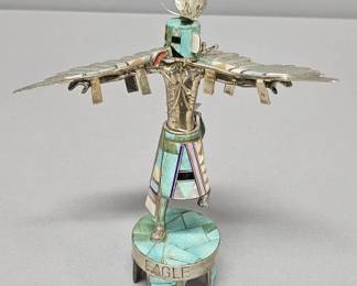 Sterling Silver and Turquoise Eagle Figure