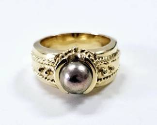 14K Yellow Gold Tahitian Pearl Ring