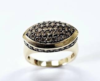14K Gold Natural Brown Diamond Ring 1 CT TDWT