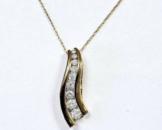 10K Yellow Gold Diamond Necklace 1/2 CTTW