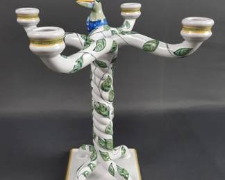 Hermes Toucans Four Branch Candelabra