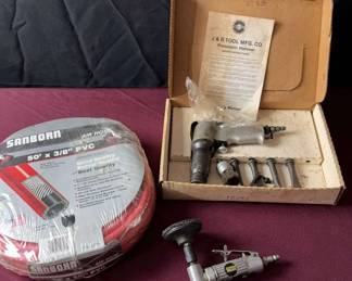 Lot Of Two Air Compressor Tools, And Air Hose