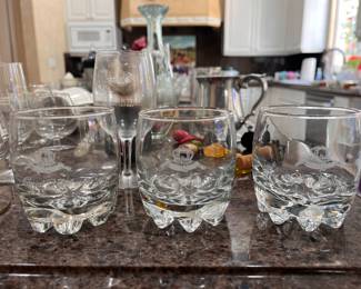 Crown Royal (etched) rocks glasses