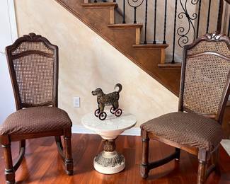 Fabulous vintage cane back dining chairs, can be sold with or without the dining table - not original to dining set.