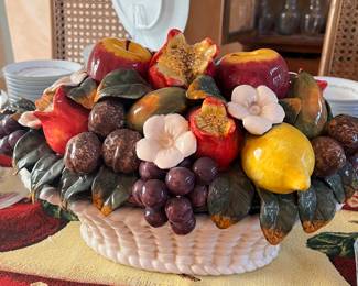 Vintage Italian majolica fruit basket