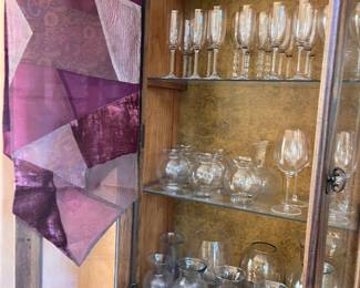 Crystal champagne flutes, year 2000 champagne glass flutes, crystal wine glasses and various glass flower vases