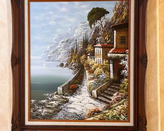Vintage Italian Seaside Painting