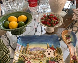 Fun Italian ceramic dish & spoon rest