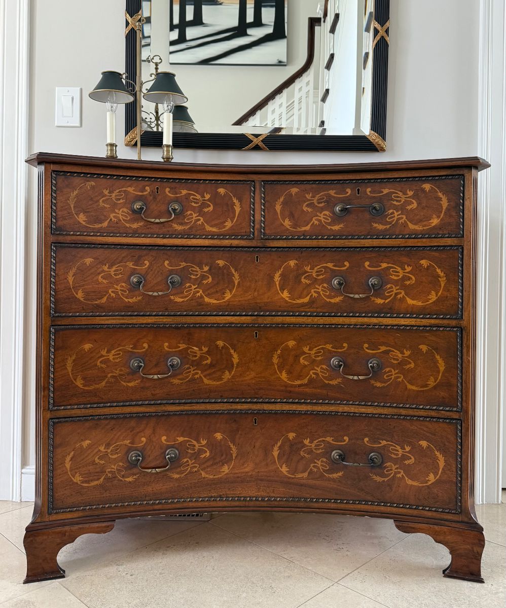 Concave Chest with Decorative Inlays